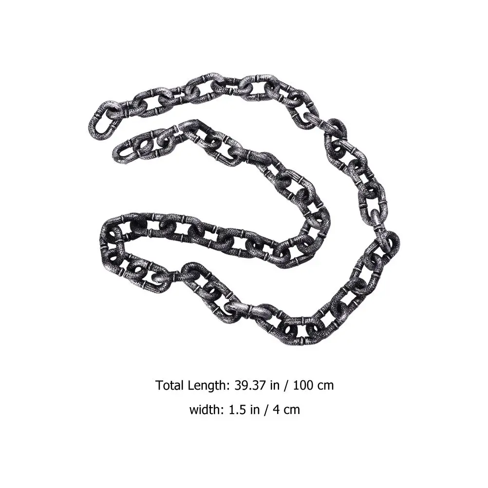 2Pcs Halloween Fetter Prop Simulation Iron Chain Prop Prisoner Chain Prop Halloween Costume Prop Decor Chain For Halloween Party 2