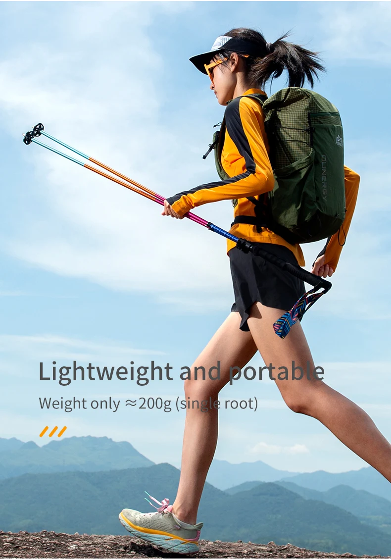 Description Picture 5 of itemAONIJIE E4208 Rainbow Color Unisex Outdoor Hiking Pole Telescopic Adjustable Aluminum Alloy Pole Running Hiking Walking Stick