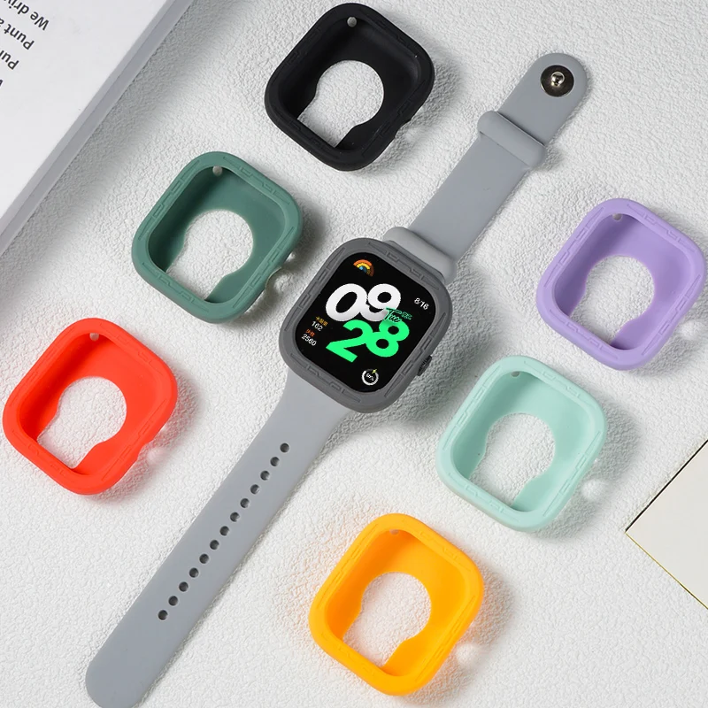 Silicone Case Cover Accessories Protector Bumper Frame for Xiaomi Redmi Watch 4