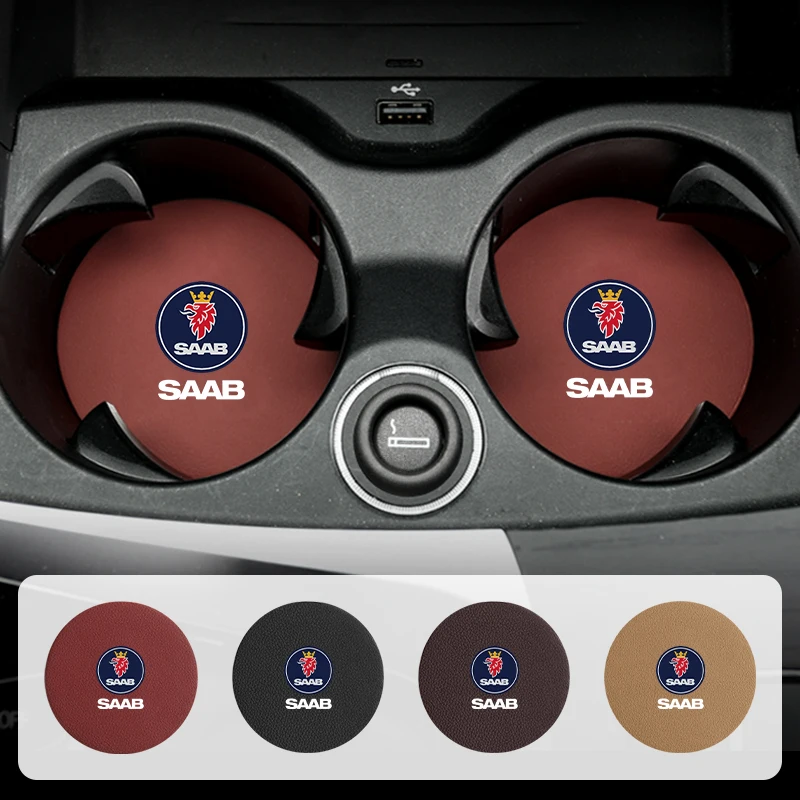 2Pcs Car Coaster Water Cup Holder Pad Antiscivolo Per Saab 9-3 9-5 93 9000 900 9-7 600 99 9-X 97X Turbo X Monster 9-2X Gt750 92