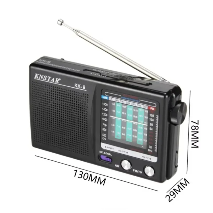 Digital Radio Built-in Speaker Portable Mini Radio SW/AM/FM Battery Operated Telescopic Antenna for Indoor Outdoor Emergency Use