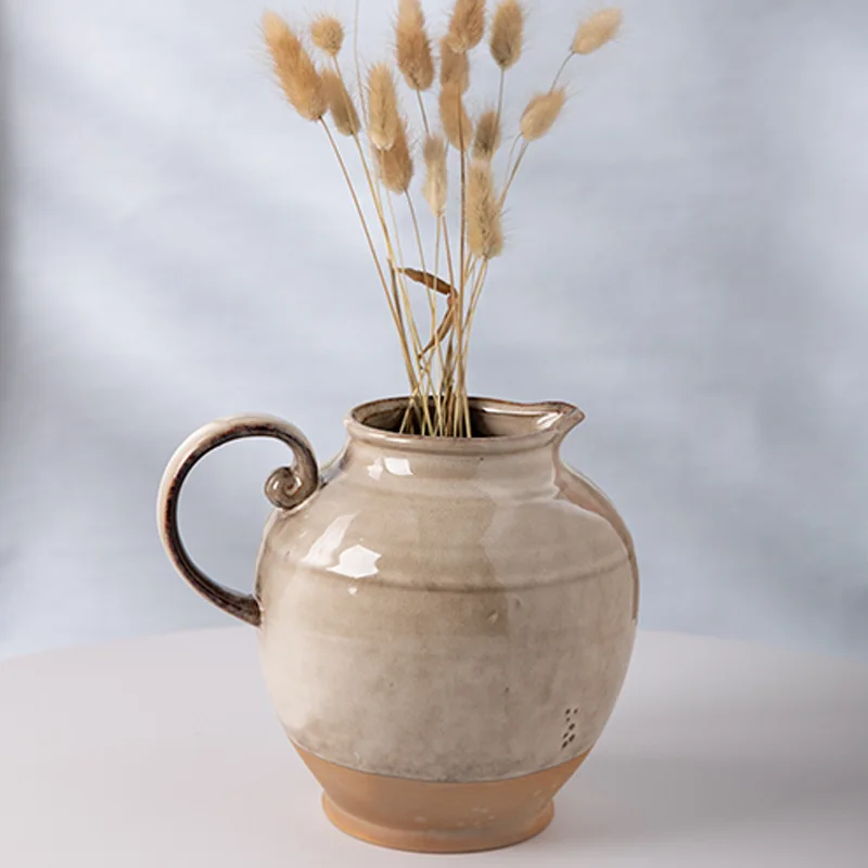 Le Meng, wabi sand wind kettle vase retro kiln change art ornament characteristic hotel homestay decoration flower utensils 4