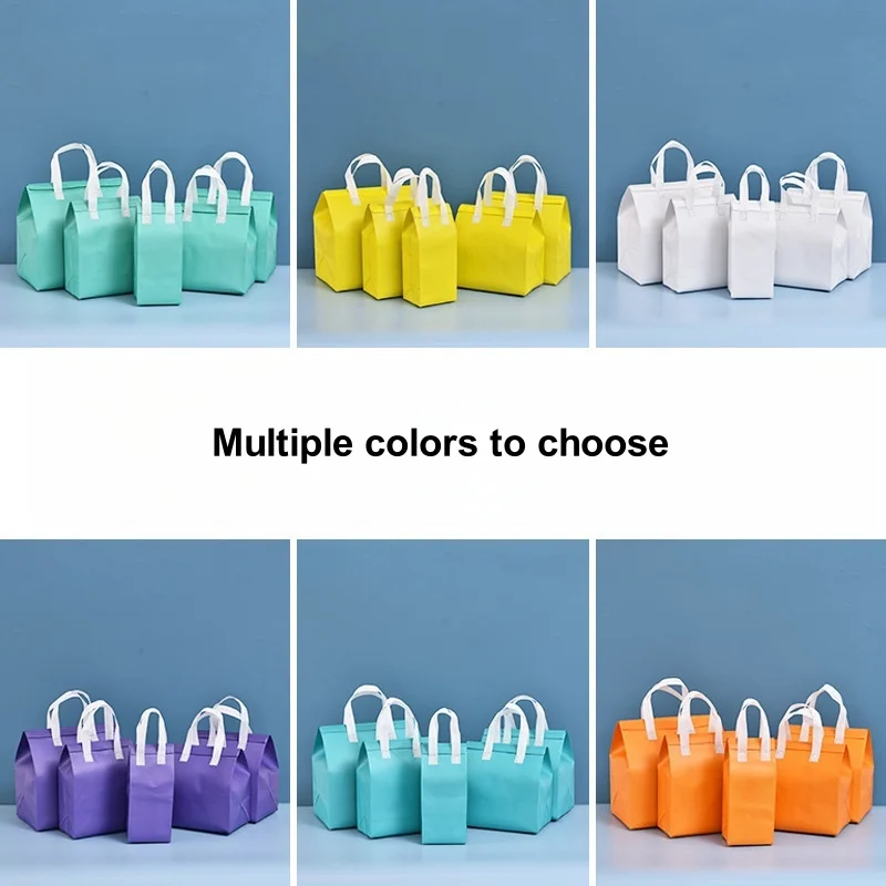StoBag 10pcs Non-woven Lunch Bags Tote Insulation Portable Fabric Keep Food Warm Cold for Cake Drinks Packaging Delivery Pouch 4