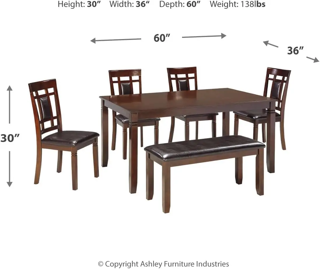 Signature Design by Ashley Coviar 6 Piece Dining Set, Includes Table