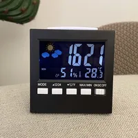 Réveil électronique avec thermomètre et hygromètre rétroéclairé, lecture précise de l'heure et de la température à commande vocale 3