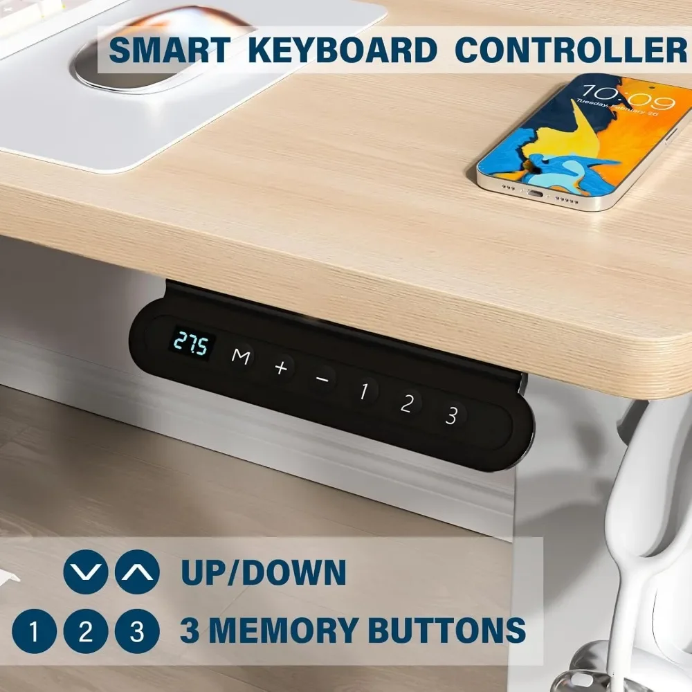 New2025-Standing Desk Height Adjustable Small Electric Stand Up Desks [35 x 20 Inch] - Ergonomic Sit Stand Desk Rising Desks for