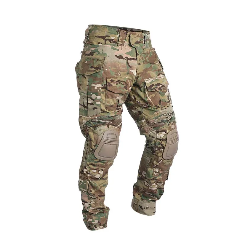 G3 Combat Pants Tactical Pants W/ Knee Pads CP Camo Trousers Airsoft Hunting Clothes Airsoft Pants Men Elasticity