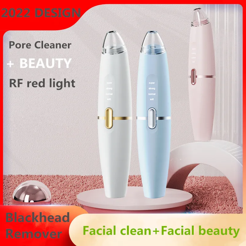 2022 New Design Mini RF Red Light Therapy Face Vaccum Blackhead Remover Beauty Cleaner Pore Cleaning Black Head Remover Machine susweetlife 18 inch electric leafless fan table fan cleaning electric fan quiet design eight gear wind regulation 110v 220v