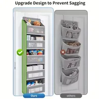 4-Shelf Hanging Storage Organizer - Behind Door, Anti-Tilt, 2/4 Large Capacity Pockets, Suitable for Bedroom, Bathroom, Kitchen 2