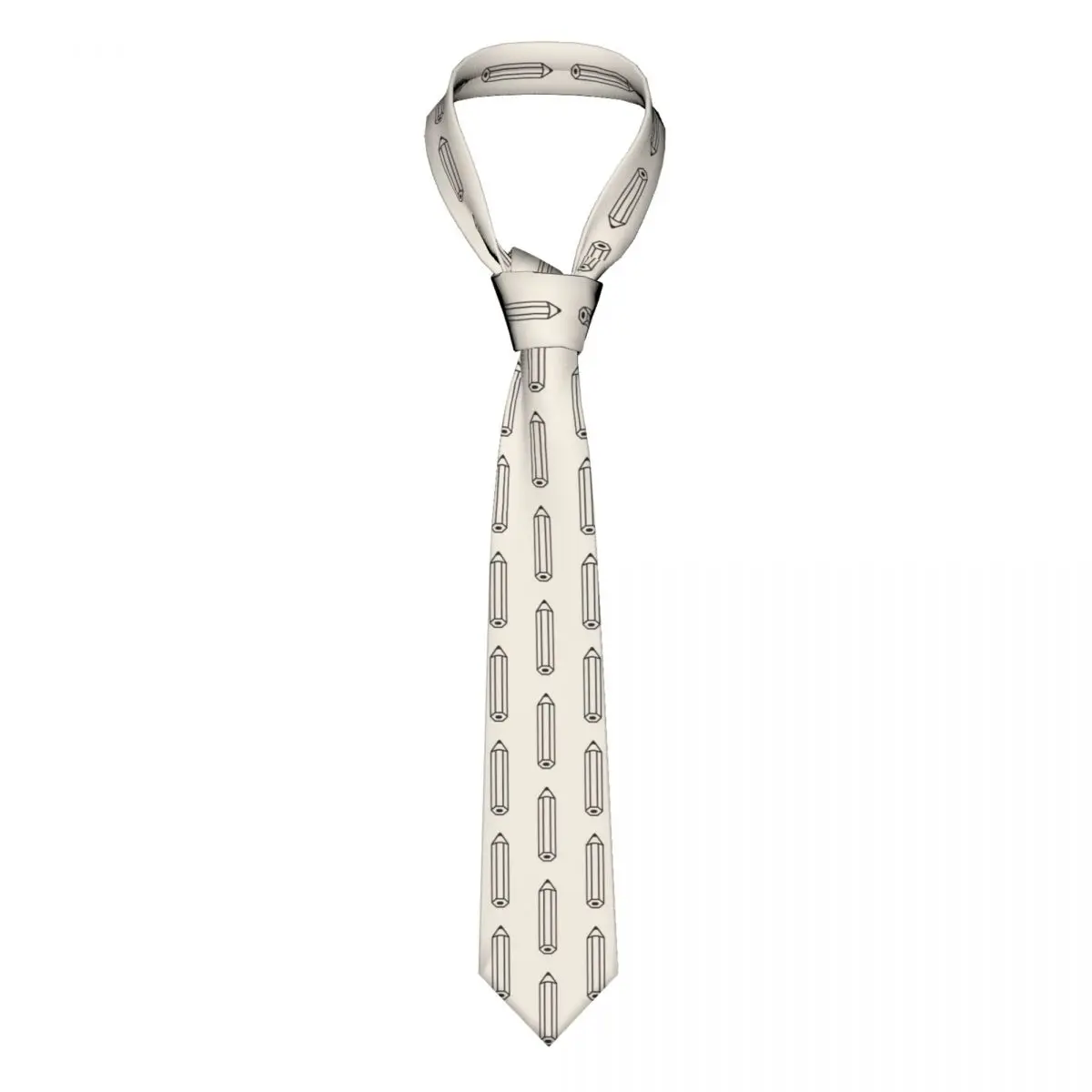 

Monochrome Pencil Pattern Neckties Men Women Polyester 8 cm Neck Tie for Mens Silk Classic Accessories Cravat Gift
