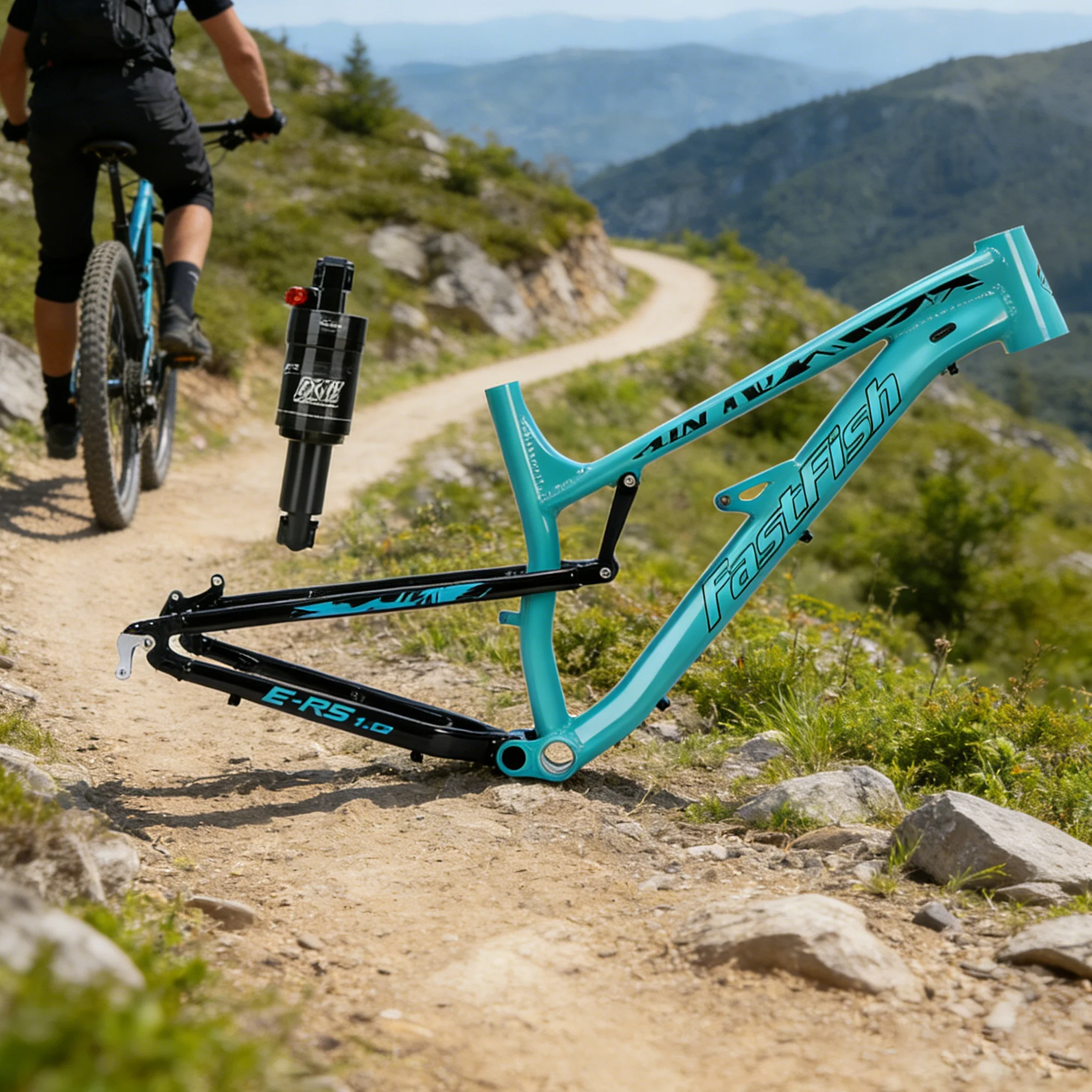 FastFish 27.5인치 MTB 풀 서스펜션 프레임 고강도 알루미늄 30.4mm 시트포스트 135mm QR 2.4인치 최대 타이어 폭 M68 BB