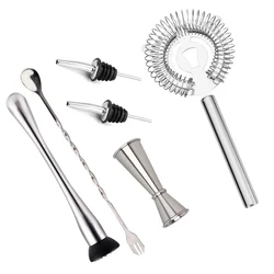 Premium Stainless Steel Cocktail Stirring & Mixing Tool Kit - L (Grey)