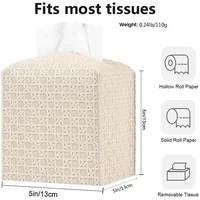 PU Leather Square Tissue Box Four-Color Weaving Pattern Large-Capacity Drawer Box Home Storage Supplies Foldable Kitchen Tools 2