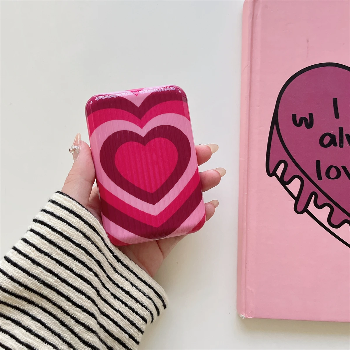 Rose Heart Image Appearance iPhone Original External Battery Protection Cover and Power Bank Case