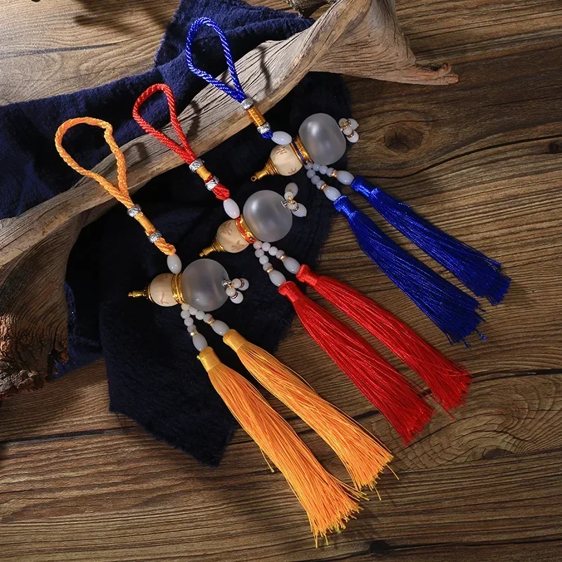 New Cucurbit Aromatherapy Car Essential Oil Diffuser Pendant with Tassel Air Freshening Perfume Bottle Ornaments Glass