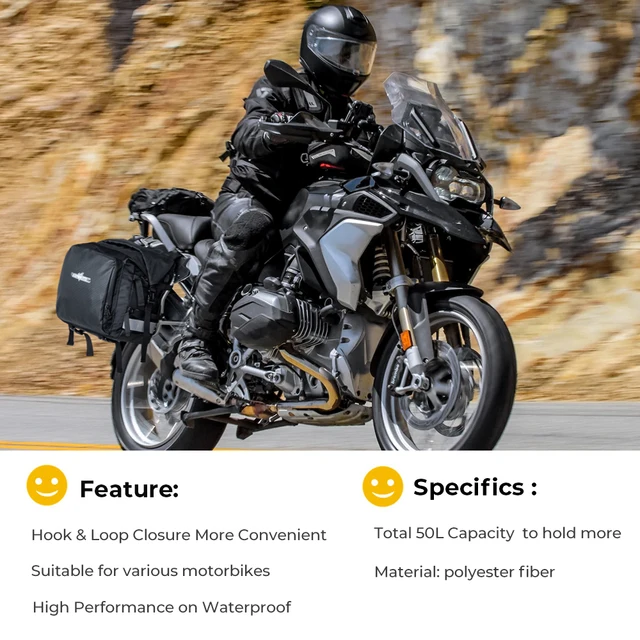 Motorcycle SaddleBag Universal 25L Per Side Bag With Removable For BMW R1200GS LC R1250GS R 1200GS F800GS LC ADV F850GS F750GS