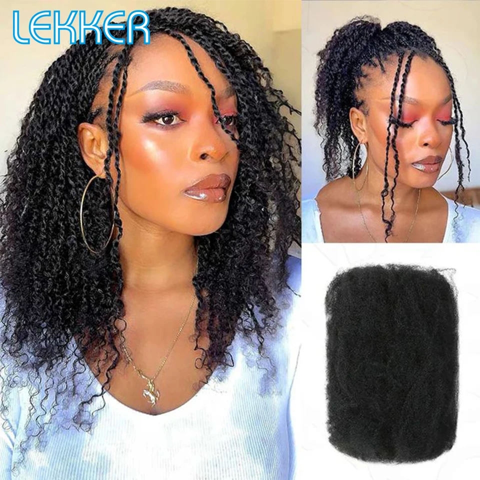 Trenzas de ganchillo marrones Lekker Afro rizado a granel 100% cabello  humano extensiones de trenzado de colores de cabello Remy brasileño 1  paquete 50g - AliExpress, image size:960x960