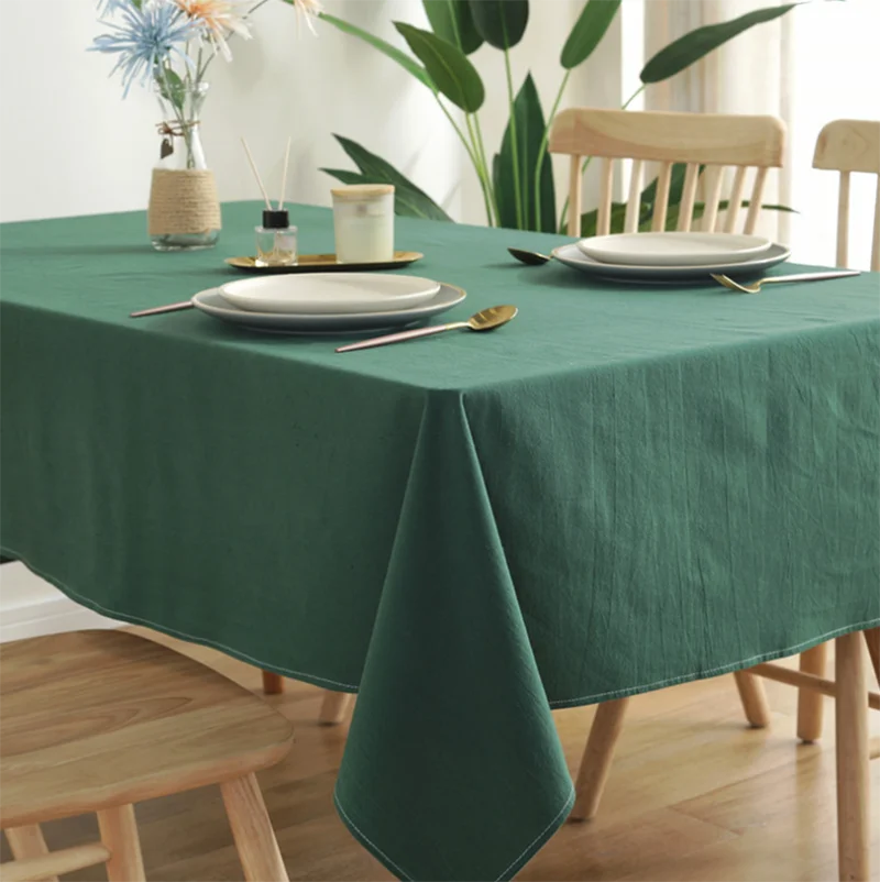 Cotton Table Cloth Solid Color Washable Table Cover Tablecloth Protector Restaurant Kitchen Party Holiday Decoration