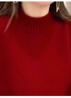 100% pure cashmere sweater in autumn and winter, thick high neck, loose lazy wind knitted sweater bottoming shirt for women. - Image 5