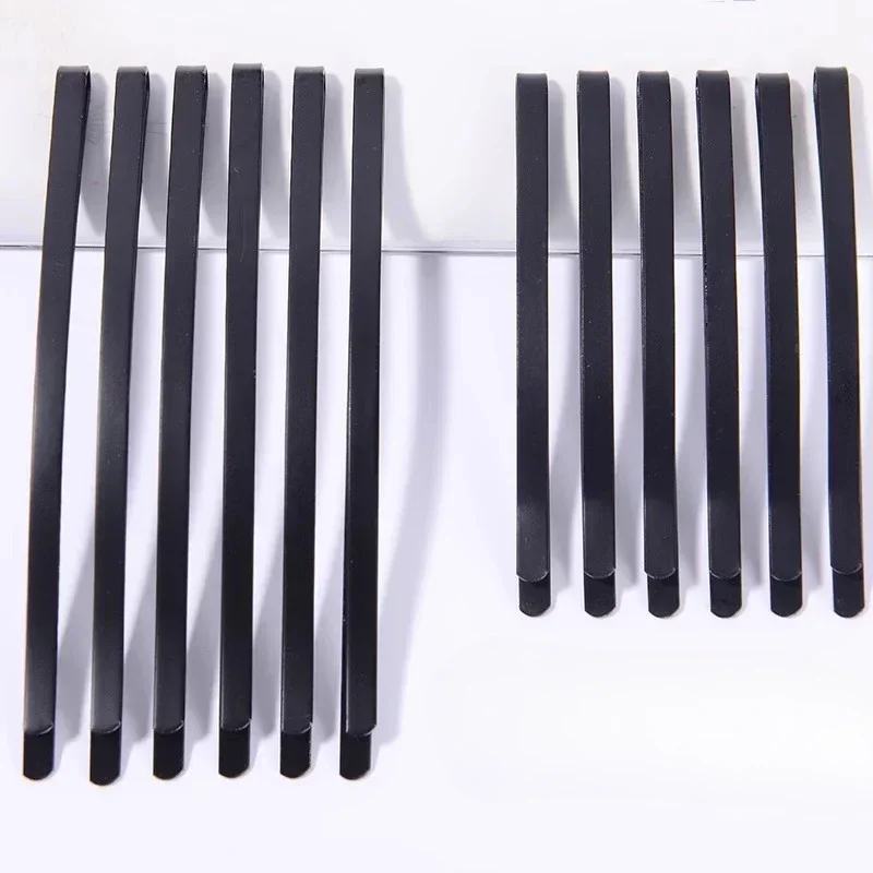 한국어 간단한 검은 색 10pcs 곡선 헤어 클립 머리핀 와이어 앞머리 헤어핀 보이지 않는 머리핀 와이드 빅 헤어 클립 6.5/8.5CM