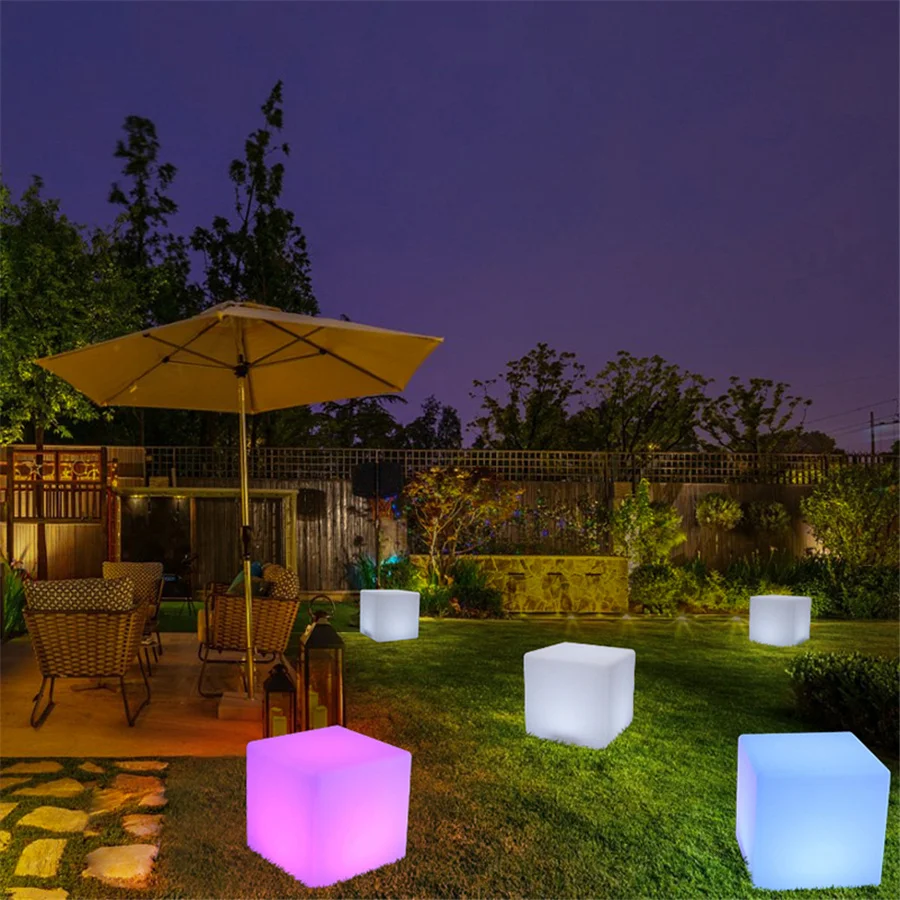 25/20/10CM LED Luminous Cube Bar KTV Party Atmosphere Table Lamp Battery Powered RGB 16 Colors Square Night Light for Home Decor