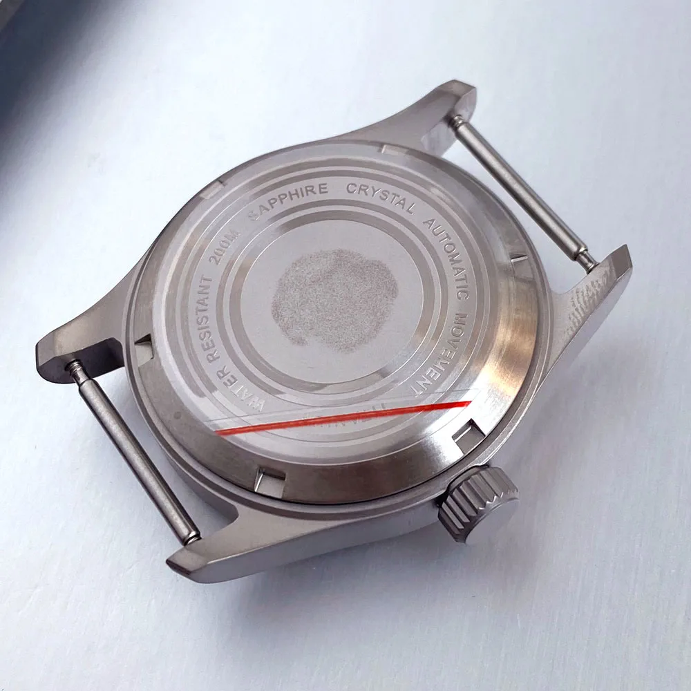 Pilot Titanium/Stainless Steel Watch Case with Sapphire Glass and Luminous Sunburst Dial, 36mm, 20ATM