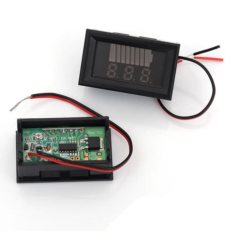 Car Battery Charge Level Indicator 12V 24V 36V 48V 60V 72V Lithium Battery Capacity Meter Tester Display LED Tester Voltmeter 6