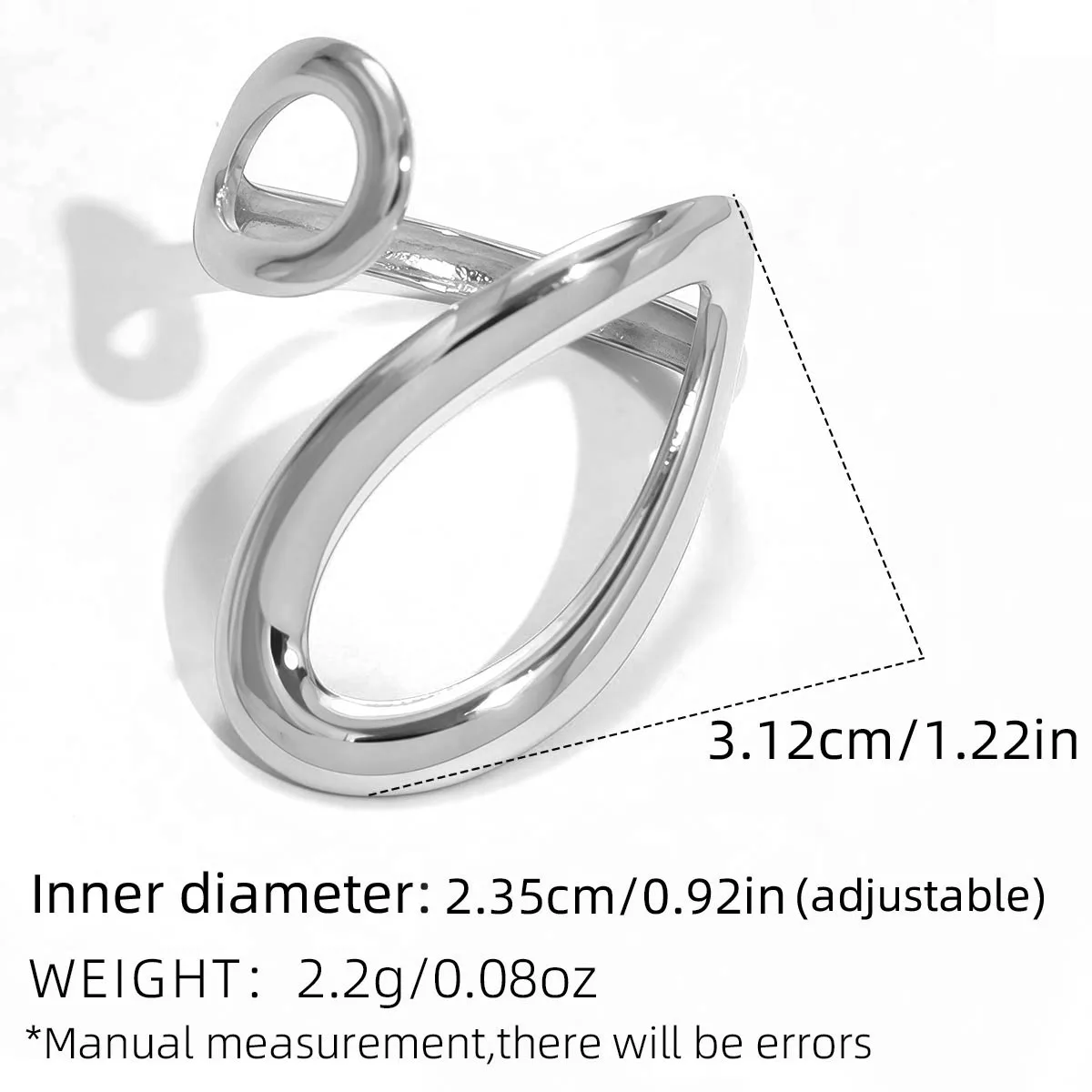Modische hohle zweifarbige Ringe im Wassertropfen-Design für Damen, Edelstahl, 18 Karat vergoldet, wasserdicht, ästhetischer Schmuck für den Alltag – Detail 3