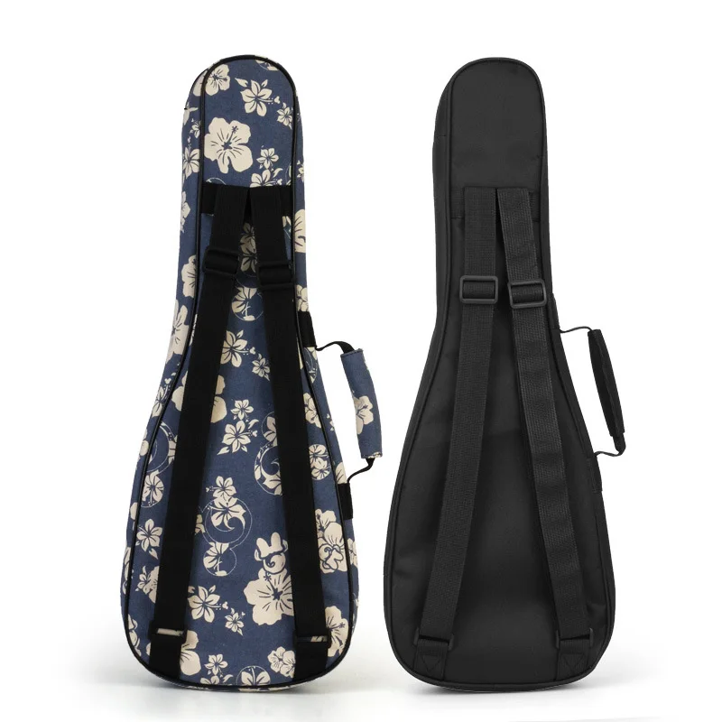 Ukulele Bag Waterproof Backpack Thicken Dustproof Shockproof Padding Cotton Pad Ethnic Style Flower Guitar Handbag 21 23 26 Inch