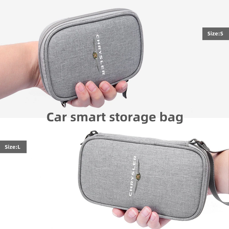 

Portable Car Storage bag for car keys driver's license Cable Gadget Card Pouch For Chrysler 300c Voyager Town Country Grand PT