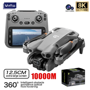 Drone Professionale GT50 con Doppia Fotocamera 8K HD, Telecomando con Grande Schermo, WIFI 5G, Quadricottero con Evitamento Ostacoli
