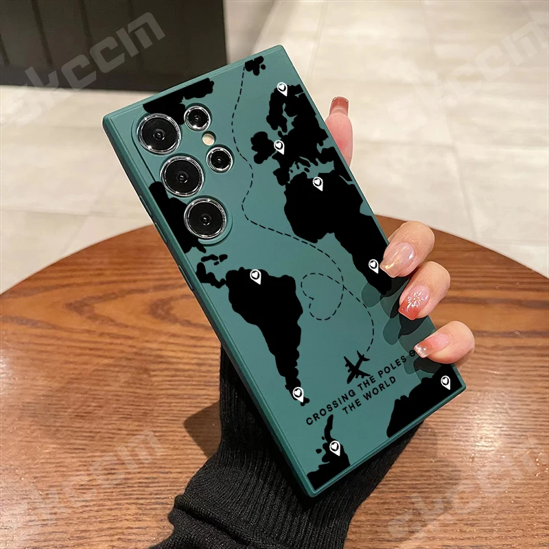 Elegant Black Map Love Heart Travel Case Cover