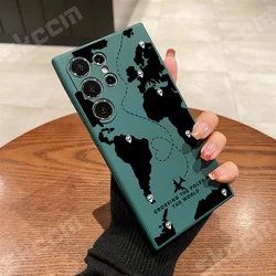 Elegant Black Map Love Heart Travel Case Cover - S22 (Green - YYDSA95)
