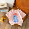 2024 New Children's Short Sleeved Round Neck Loose Fashion T-shirt For Boys And Girls Fashion Cartoon Disney Mickey Mouse Tee 4