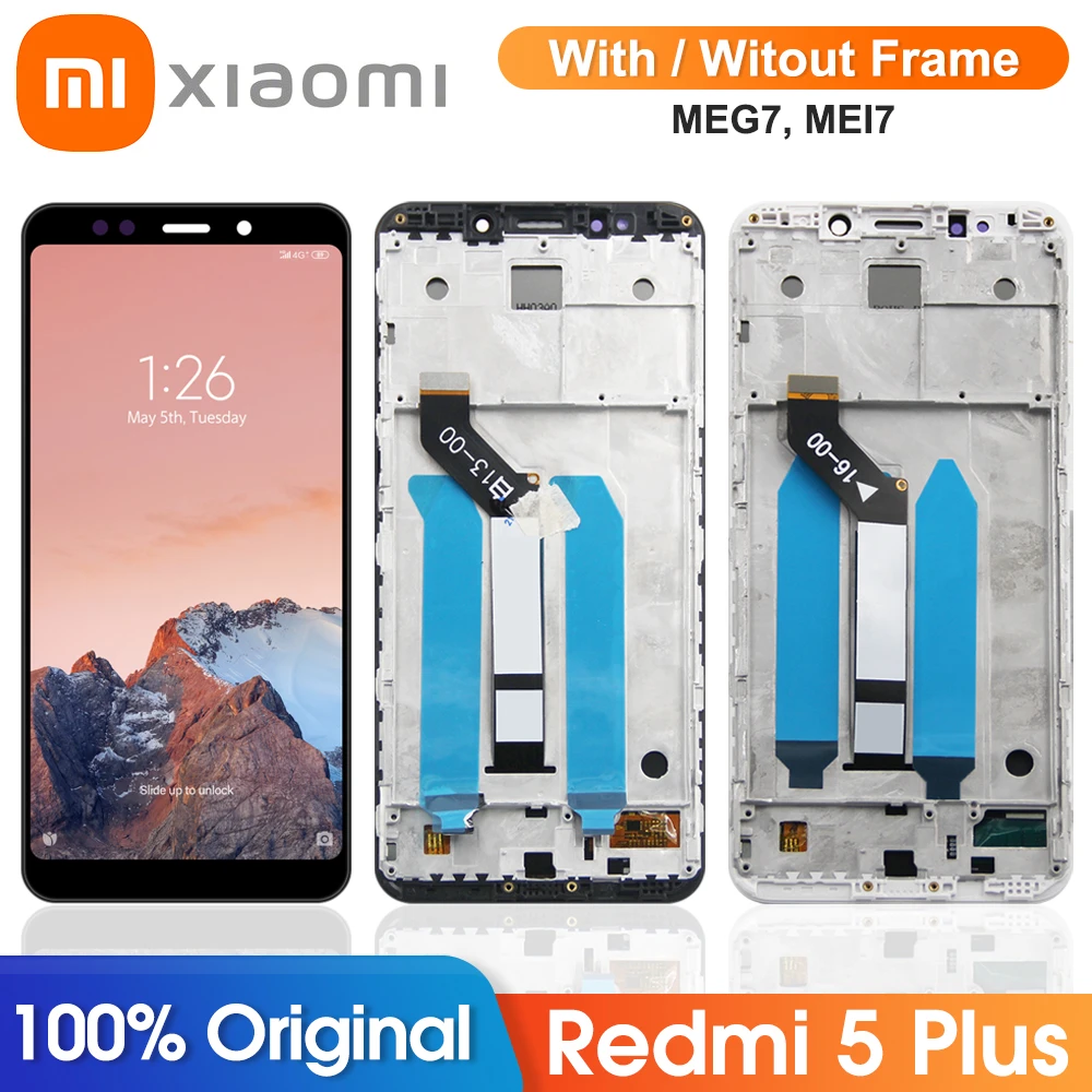 Original Display Mit Rahmen Für Xiaomi Redmi 5 Plus LCD Display Touchscreen  Digitizer Für Redmi 5 Plus MEG7 MEI7|Handy-LCDs| - AliExpress