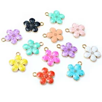 20pcs 17x14mm fleur charmes pendentif émail alliage petite fleur mignonne charmes bijoux bricolage accessoires résultats pour collier boucles d'oreilles 6