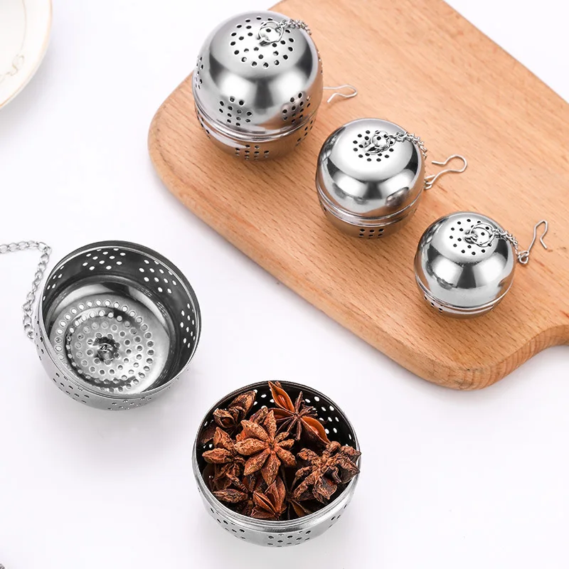 

Spice Ball Kitchen Soup Seasoning Ball Stainless Steel Tea Ball Strainer Tea Infuser Strainer With Chain Kitchen Accessories