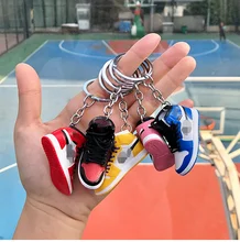 

1PC 2022 The New Shoe Mold Keychain 3D Mini Basketball Shoes Bag Pendant Jewelry Creative Personality Ornaments Unzip The Toy