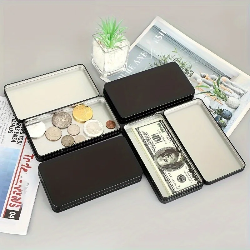 Organizzatore per Contanti: Scatola per Monete e Banconote con Coperchio - Alta Qualità, Fondo Piatto - Forniture per Ufficio per l'Organizzazione Quotidiana della Scrivania - immagine 5