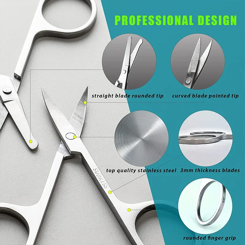 1/2Pcs Makeup Scissors Stainless Steel Eyebrow Nose Hair Scissors Cut Manicure Facial Trimming Small Nail Makeup Beauty Tools 3