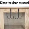 Metal Twin Hooks Metal Prong Shower Door Hooks Hanger Twin Hooks Organizer For Hang Coats Hats Robes Towels Black 5