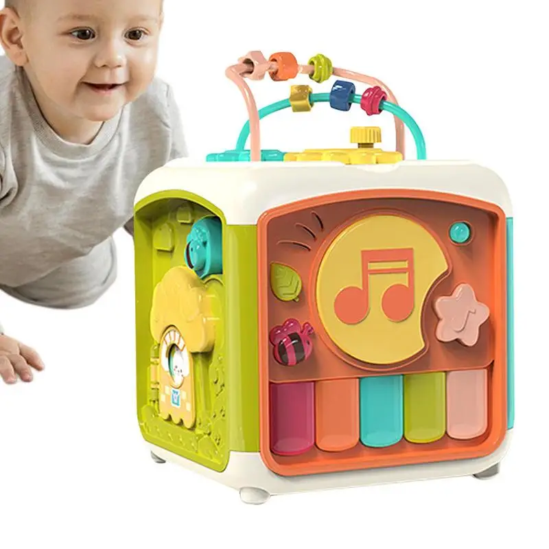 

Toddler Activity Cube Polyhedral Activity Drum STEM Educational Toys Fine Motor Skills Development Montessori Activity Center