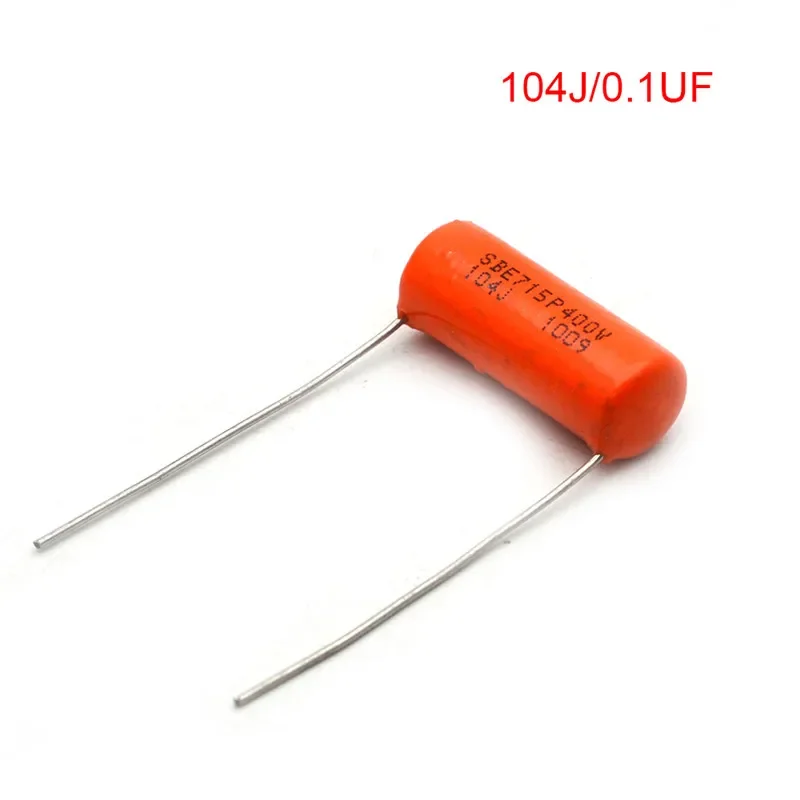 20개 오렌지 톤 캡(커패시터) SBE 715P 104J 0.1UF 400V 일렉트릭 기타용
