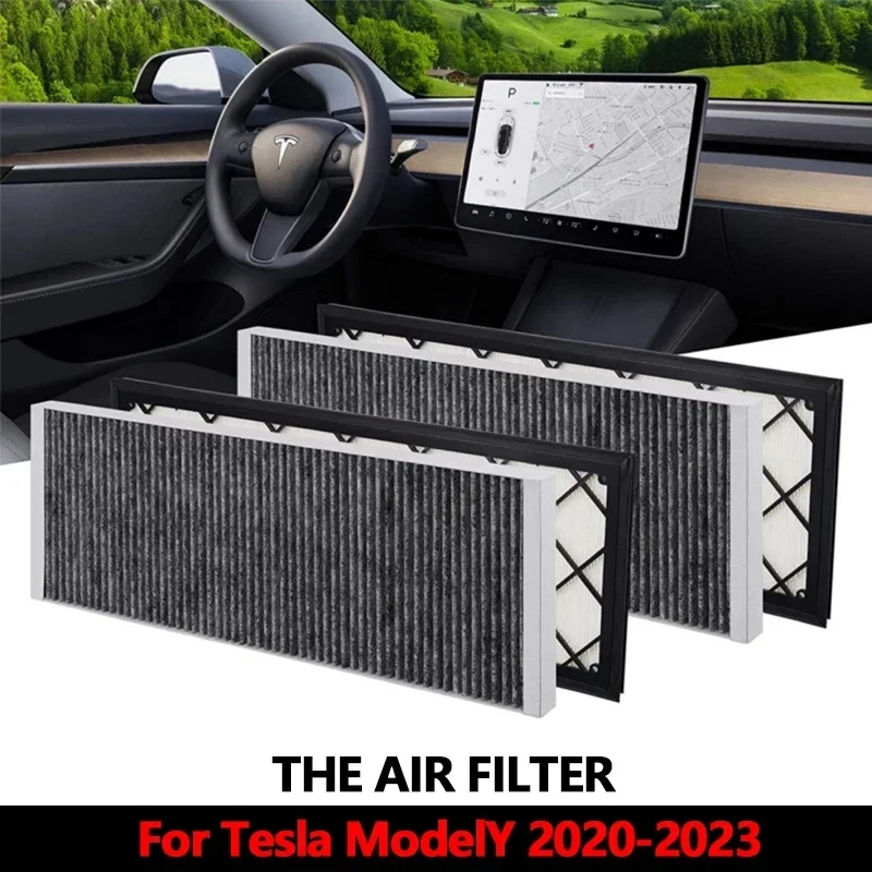 Cabine Luchtfilter Hepa Luchtinlaatfilter Vervanging Met Actieve Kool Voor 2020 2023 Model Y Acc