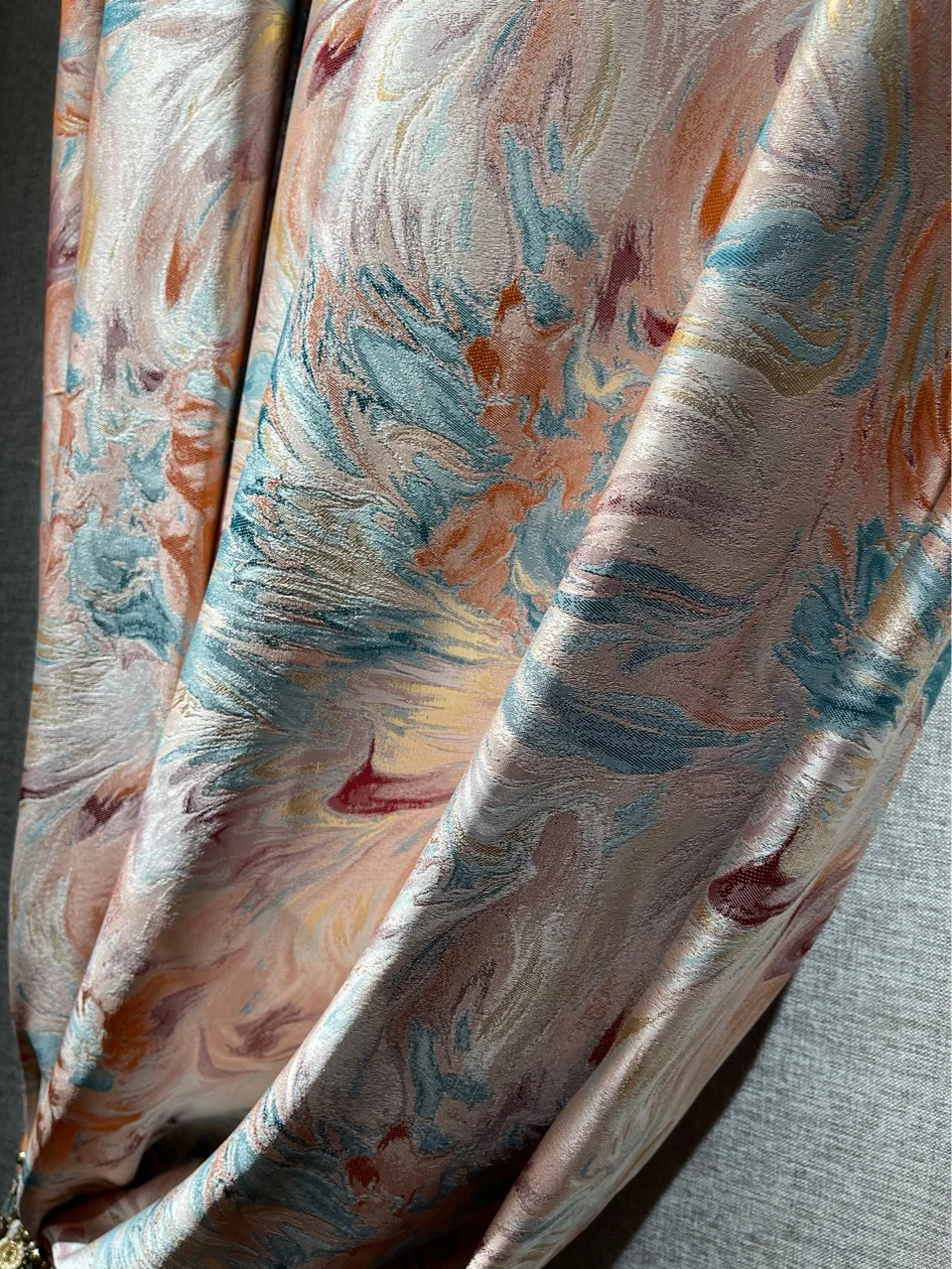 2024 New High-precision Jacquard Abstract Oil Painting Blackout Curtains for Living Room Bedroom Finished Product Customization