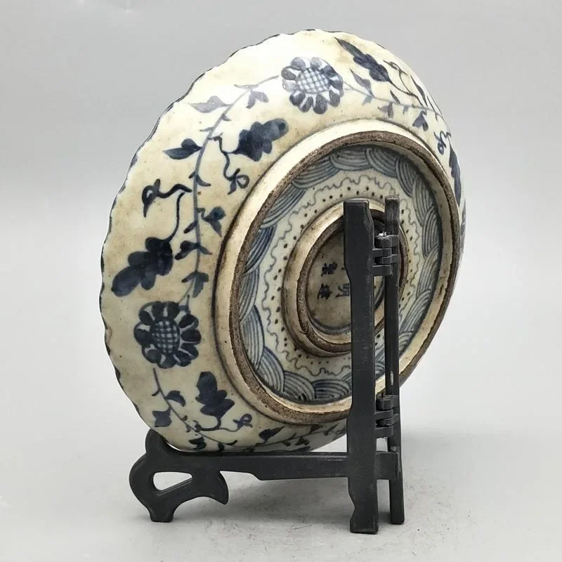Ancient Jingdezhen Porcelain Blue and White Porcelain Kirintu Porcelain Plate Living Room Ceramic Bowl Antique Folk Collection 5