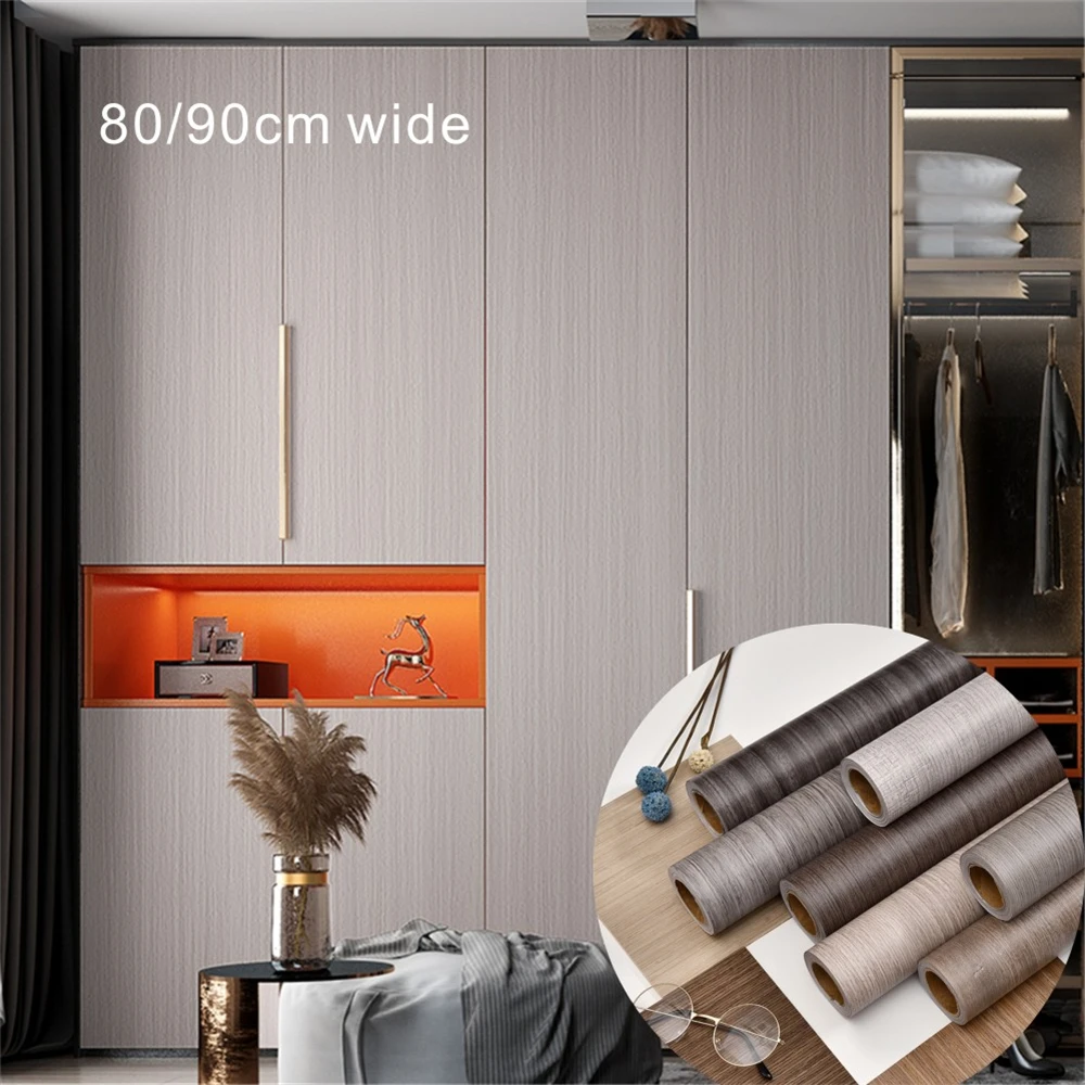 80/90cm Wide Wood Grain Wallpapers for Wardrobe Cupboard Table Closet Furniture Waterproof PVC Self Adhesive Sticker Home Decor