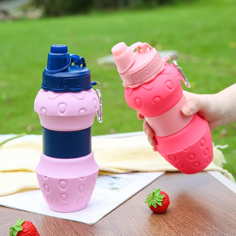 Silicone Water Cup Travel Sports Bottle Outdoor Folding Cup Large Capacity Retractable For girls And Children