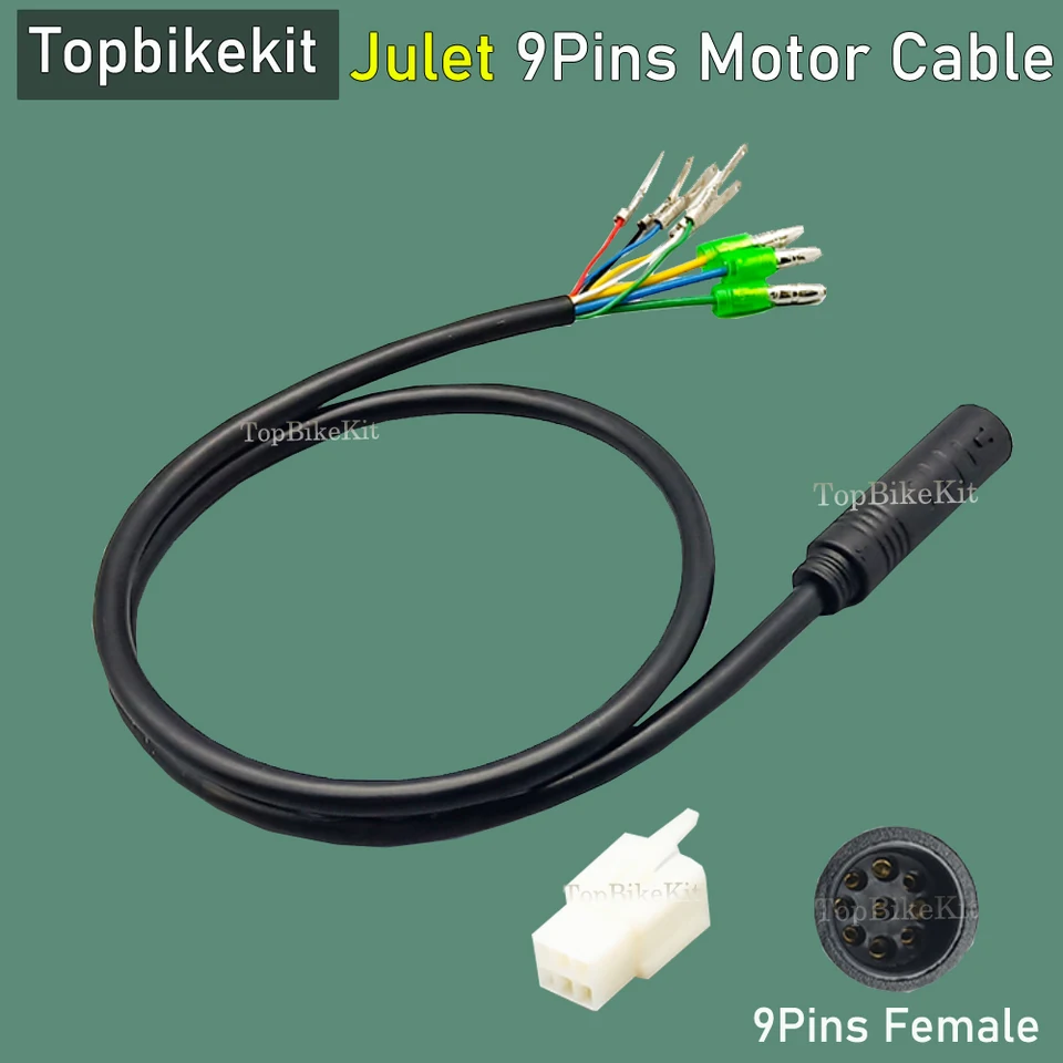 Cavo Di Prolunga Per Conversione Motore 2 Pezzi, Linea Di Conversione A 9 Pin Impermeabile Per Bici Elettrica Estensione 60 Cm Femmina E Maschio~p175540236
