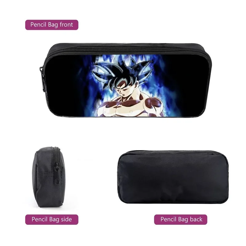 Dragon Ball Son Goku Nylon Schoolbag Fashion Anime Print Backpack Shoulder Bag Pencil Case School Supplies Vegeta Student Gift